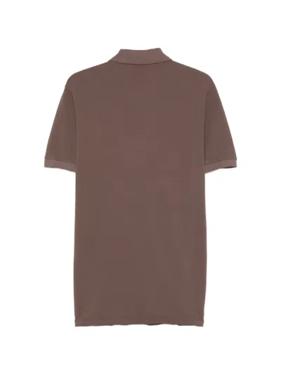 Erl Short-sleeved Polo Shirt In Brown
