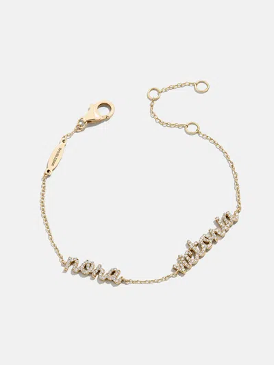 Baublebar 14k Gold/pavé Custom Script Multi Name Bracelet In Gold