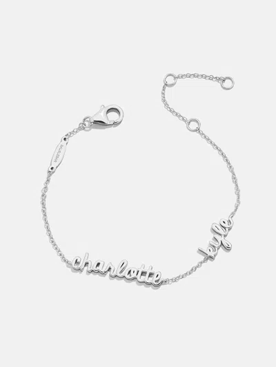 Baublebar 14k Sterling Silver Custom Script Multi Name Bracelet In Silver