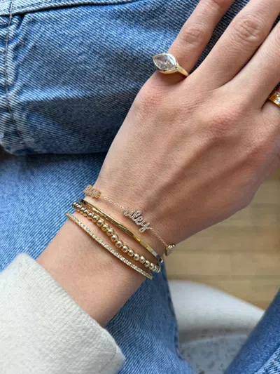 Baublebar 14k Sterling Silver/pavé Custom Script Multi Name Bracelet In Silver