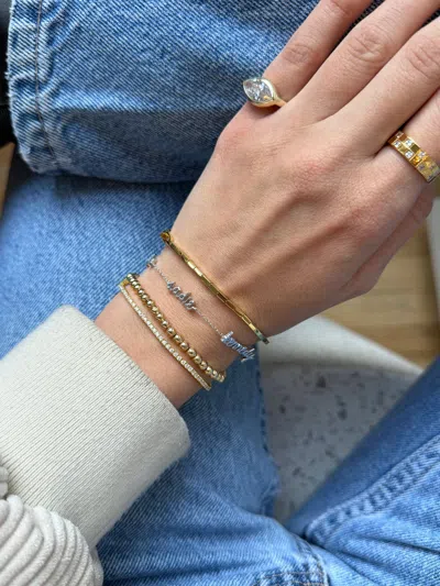 Baublebar 14k Sterling Silver Custom Script Multi Name Bracelet In Silver