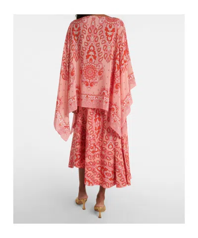 Etro Printed Pattern Cape In Pink
