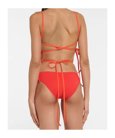 Christopher Esber Wrap-around Triangle Bikini Top In Red