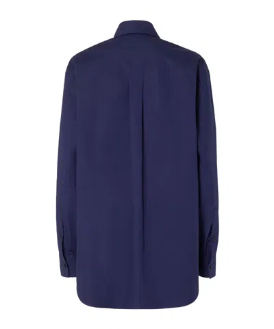 Fendi Poplin Shirt With Cut-out Details In Blue