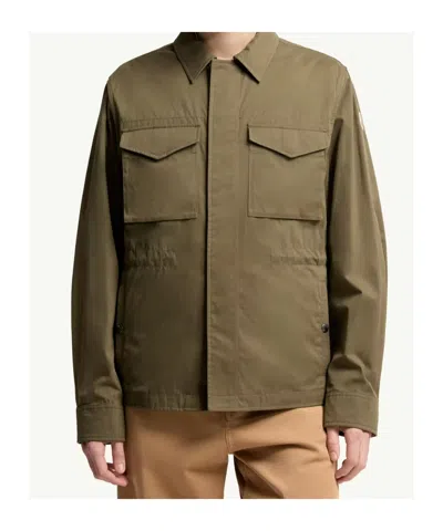 Moncler Raquille Jacket Polyester Blend Collared Design In Green