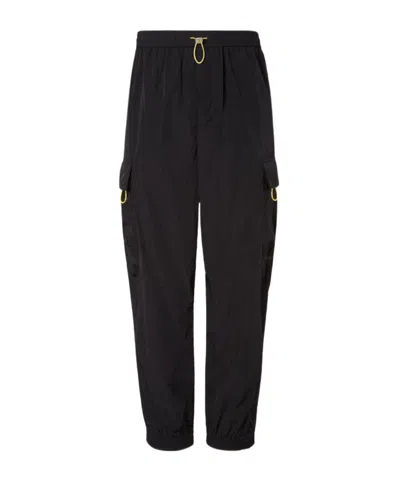 Fendi Straight Trousers Elastic Waistband Cargo Pockets In Black