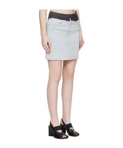 Mm6 Maison Margiela Denim Mini Skirt With Belt Loop In Blue