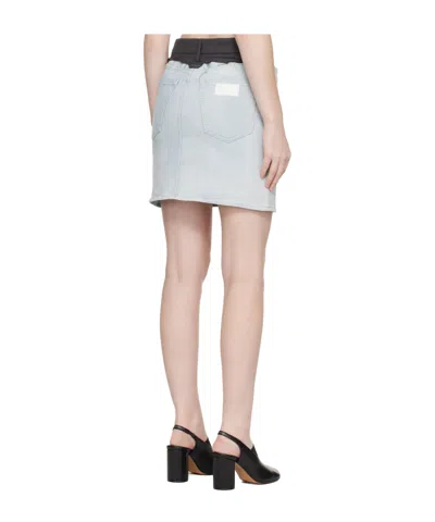 Mm6 Maison Margiela Denim Mini Skirt With Belt Loop In Blue