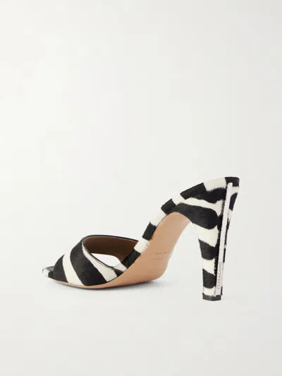 Ferragamo Tatiana Zebra Print High-heeled Sandals In Black