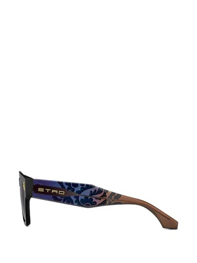 Etro 55mm Gradient Rectangular Sunglasses In Black