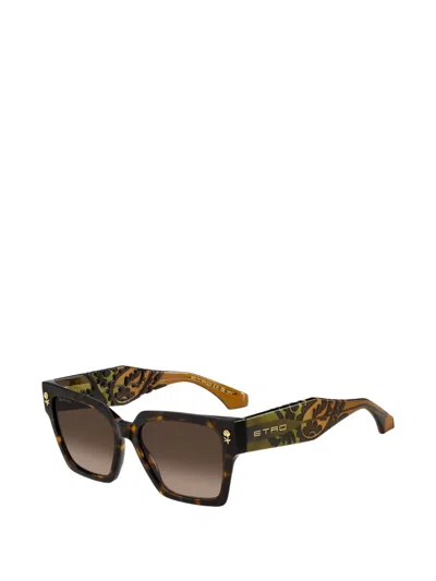Etro 55mm Gradient Rectangular Sunglasses In Brown
