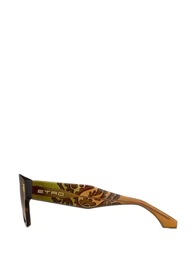 Etro 55mm Gradient Rectangular Sunglasses In Brown