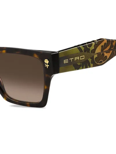 Etro 55mm Gradient Rectangular Sunglasses In Brown