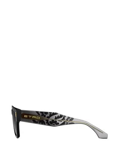 Etro 55mm Gradient Rectangular Sunglasses In Black