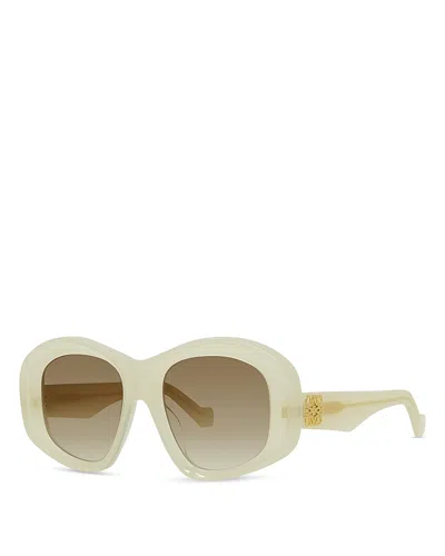 Loewe Anagram 51mm Beveled Pentagon Sunglasses In Burgundy