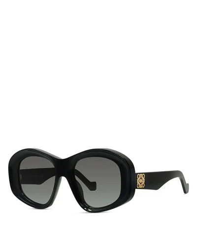 Loewe Anagram 51mm Beveled Acetate Pentagon Sunglasses In Burgundy