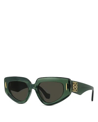Loewe Womens Transparent Dark Gre Small Butterfly-frame Acetate Sunglasses In Green