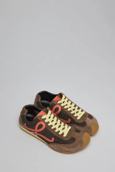 Loewe Ballet Runner 2.0 Suede-trimmed Sneakers In Burgundy