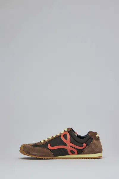 Loewe Ballet Runner 2.0 Suede-trimmed Sneakers In Burgundy