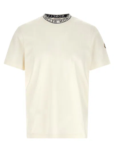 Moncler Logo Cotton Crew Neck Short Sleeve T-shirt In Neutral