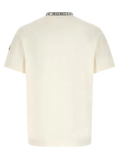 Moncler Logo Cotton Crew Neck Short Sleeve T-shirt In Neutral