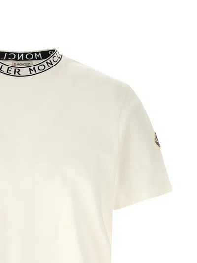 Moncler Logo Cotton Crew Neck Short Sleeve T-shirt In Neutral