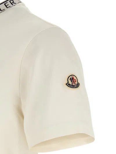 Moncler Logo Cotton Crew Neck Short Sleeve T-shirt In Neutral