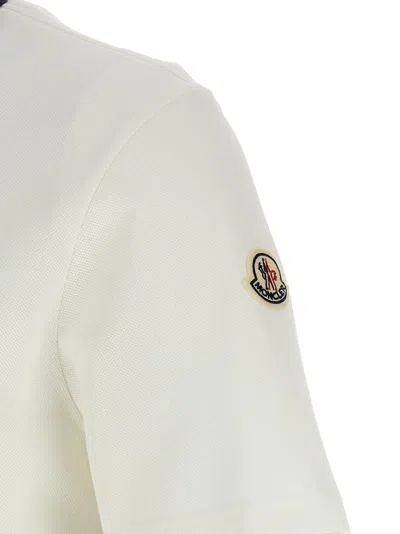 Moncler Embroidered Logo Cotton Pique Polo Shirt Clothing In White