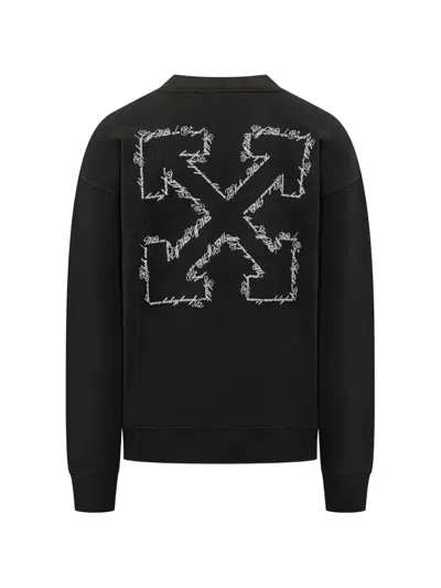 Off-white Script Arrow Diagonal Skate Sweatshirt In Black
