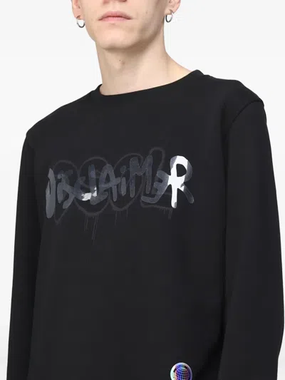 Disclaimer Graffiti-print Sweatshirt In Black