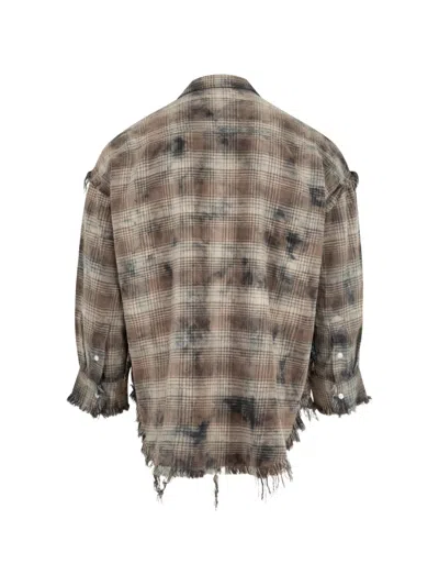 R13 Distressed Shirt In Multi
