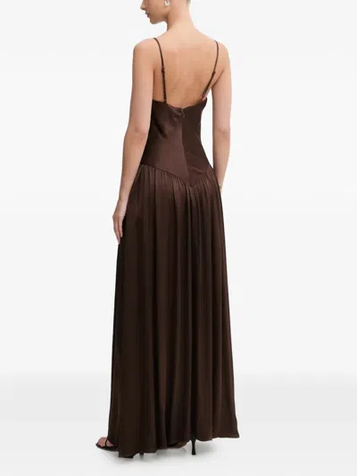 Bardot Aderia Lace Detail Maxi Dress In Brown