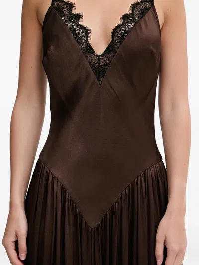 Bardot Aderia Lace Detail Maxi Dress In Brown
