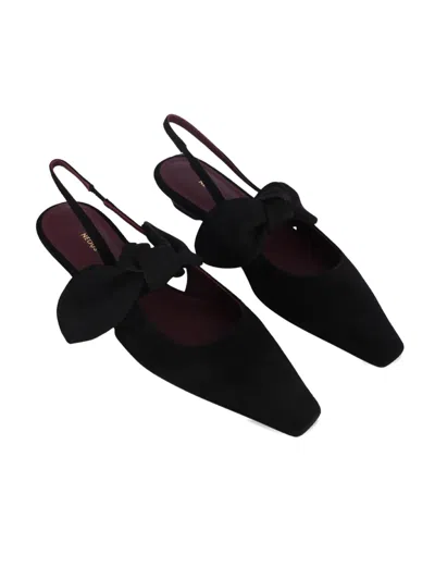 Neous Uba Bow-detail Flat Shoes In Black