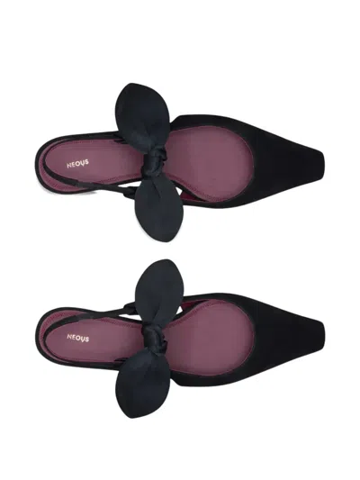 Neous Uba Bow-detail Flat Shoes In Black