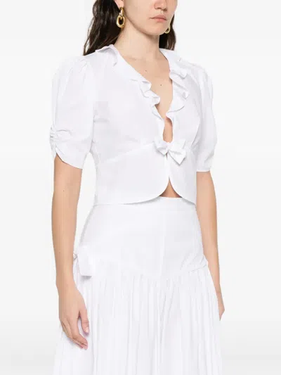 Sandro Ruffled-collar Blouse In White