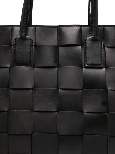 Dragon Diffusion Medium Pino Woven Top-handle Tote Bag In Black