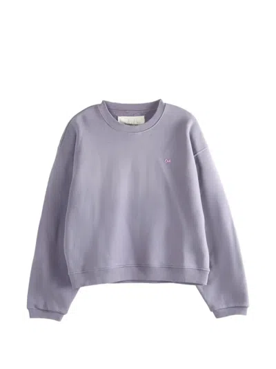 Erl Embroidered Sweatshirt In Purple