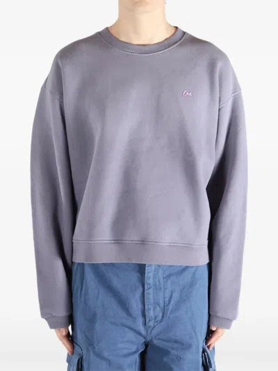 Erl Embroidered Sweatshirt In Purple