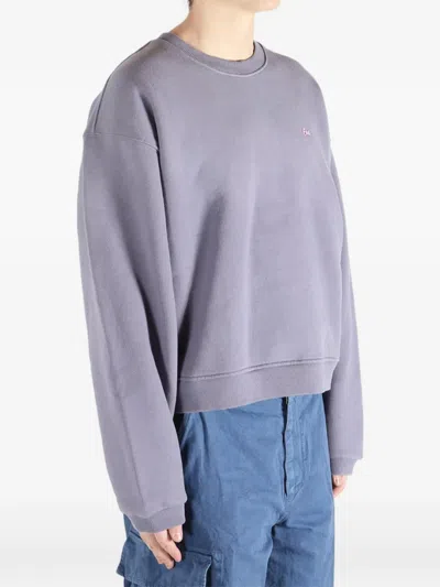 Erl Embroidered Sweatshirt In Purple