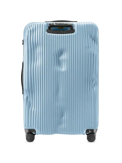 Crash Baggage Logo-detail Striped-pattern Suitcase In Blue