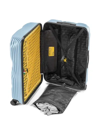 Crash Baggage Logo-detail Striped-pattern Suitcase In Blue
