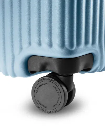 Crash Baggage Logo-detail Striped-pattern Suitcase In Blue