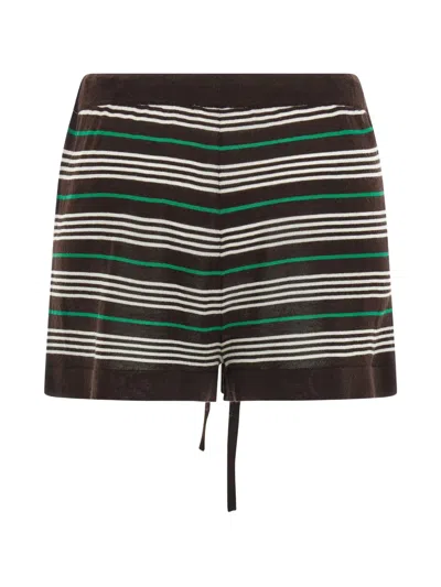 P.a.r.o.s.h Stripe Lounge Shorts Elastic Waistband Pockets In Multi