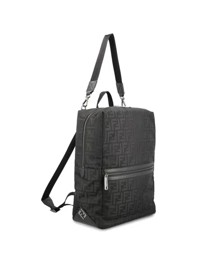 Fendi Black Lui Backpack In Blue