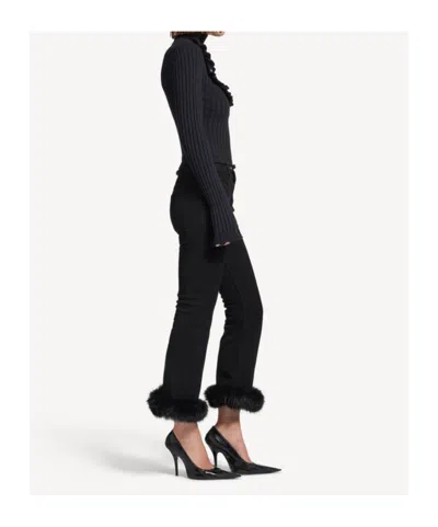 Balenciaga Cotton Rib Knit Heart Cutout Sweater In Black