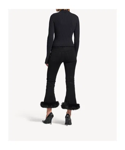 Balenciaga Cotton Rib Knit Heart Cutout Sweater In Black
