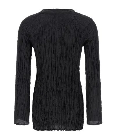 P.a.r.o.s.h Soph Blouse Button Detail Long Sleeves In Black