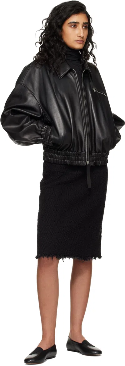 Jil Sander Calf Leather Slip-on Flat In Black