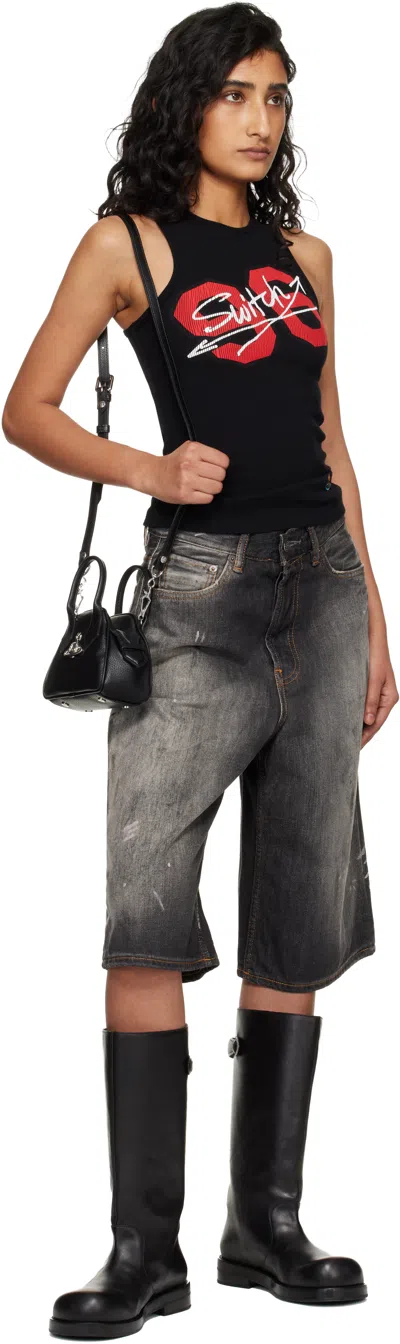 Vivienne Westwood Triangular Silhouette Leather Tote Bag In Black